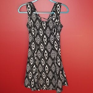 Forever 21 Patterned Lace-Up Back Dress